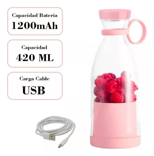 Mini Licuadora Recargable Usb Batidos Jugos Gym Tipo Botella